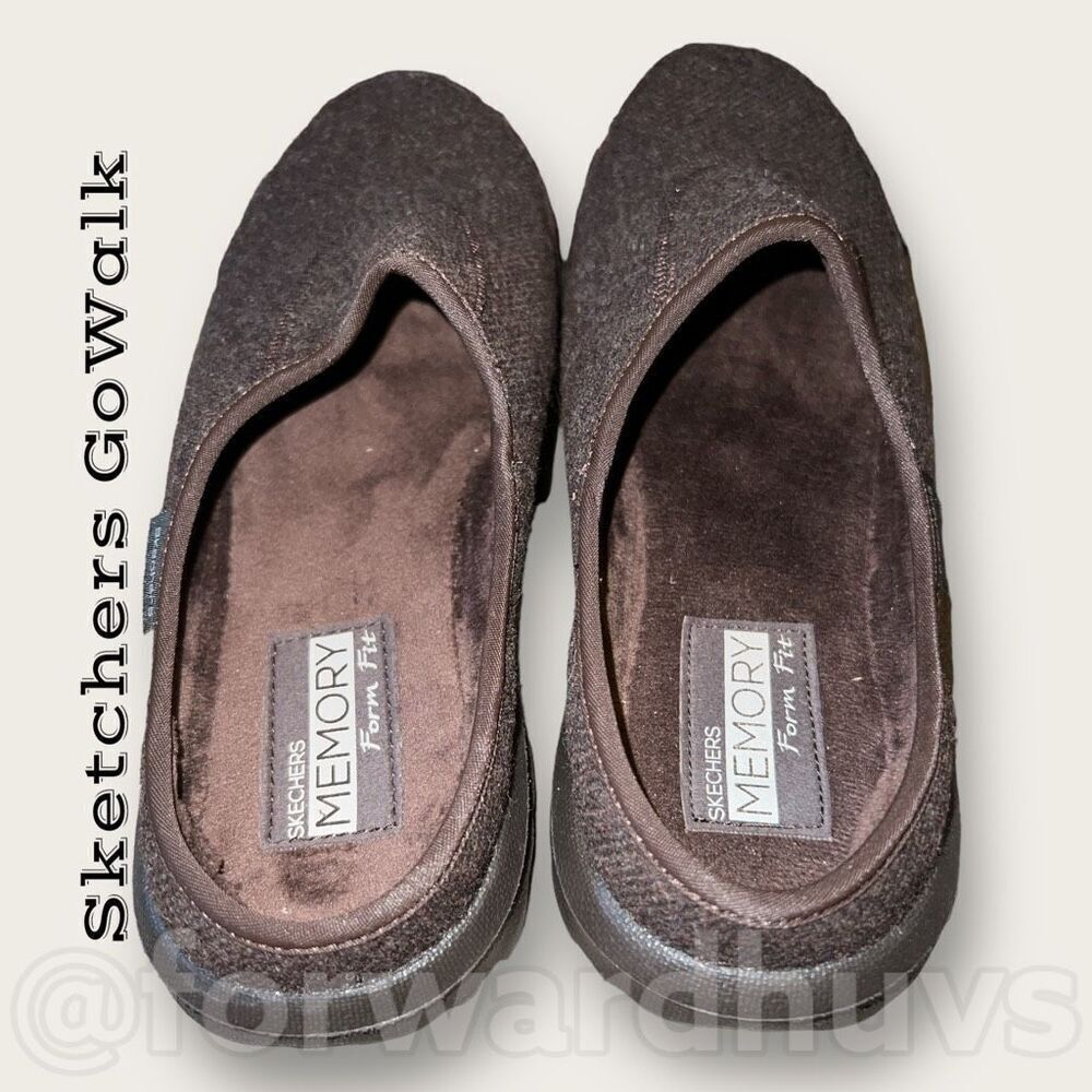 Sketchers GoWalk Chocolate Brown Foam Fit Low Back Shoes Size 8 - Picture 9 of 11